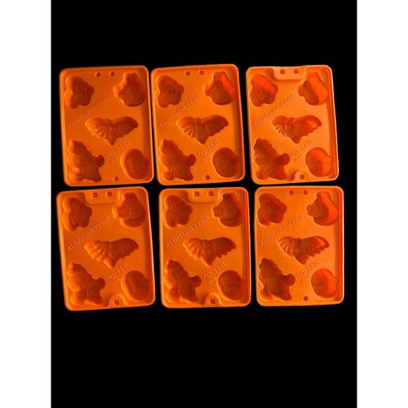 Vintage Jello Jigglers Halloween Orange Jello Molds 1996 Set of 6 Shots Ice Mold - Picture 3 of 5